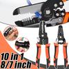 10 In 1 Wire Pliers Multifunctional Electrician Peeling Household Network Cable Wire Stripper Puller Stripper Tools