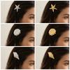 Golden Color Starfish Hair Clip Vacation Style Duckbill Hair Clip Sweet Headwear  Girl