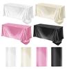 White Pink Solid Color Satin Table Cloth Bright Smooth Table Cover Rectangle Tablecloth