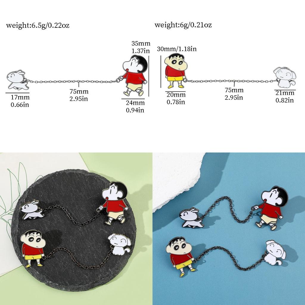 Милый металлический значок Crayon Shin-chan с цепочкой, дизайн мультяшного персонажа, материал сплав Xz3014xz3015 Цвета