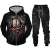 Personality Skull 3D Print Men's Tracksuit Set Gothic Punk Hoodie/Zipper Sweatshirt/Pants/Suit Cool Halloween Streetwear Clothes
