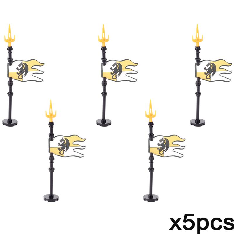 Набор строительных блоков MOC «Средневековый флаг и замок», фигурки, аксессуары, лев, орел, замок Древнего Рима, рыцарский плащ, игрушка-подарок.