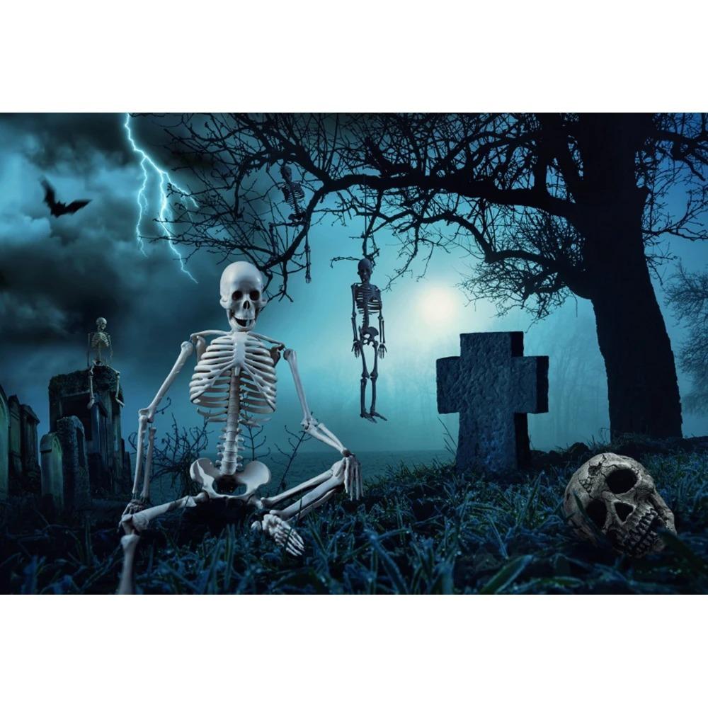Хэллоуин украшения гобелен дом с привидениями ужас ночь страшная могила призрак череп ведьма замок фон ткань украшение для вечеринки
