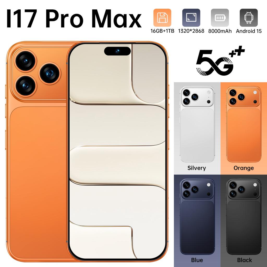 Низкая цена I17 Pro 5G Водонепроницаемый чехол для смартфона 16+1 ТБ Камера 108 МП Светодиодный Разблокированная версия Дропшиппинг Игровой чехол для телефона
