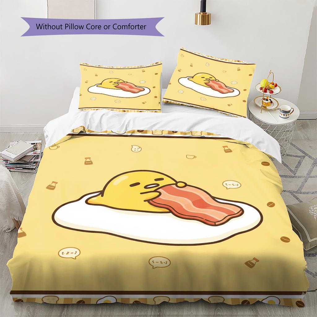 Постельное белье с мультяшным узором Sanrio, Комплект одеяло, Пододеяльник, Наволочка, Домашний подарок на день рождения(1 пододеяльник + 2 наволочки, без наполнителя)