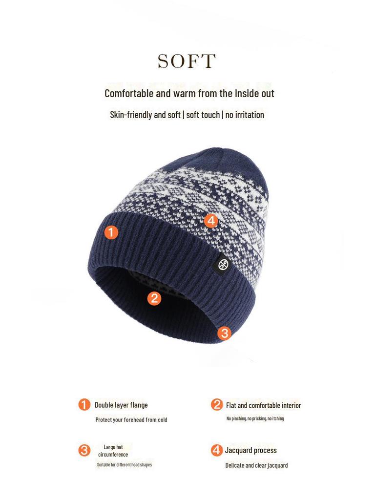 Женская зимняя шапка с жаккардовым узором Fair Isle с толстой повязкой на голову и наушниками