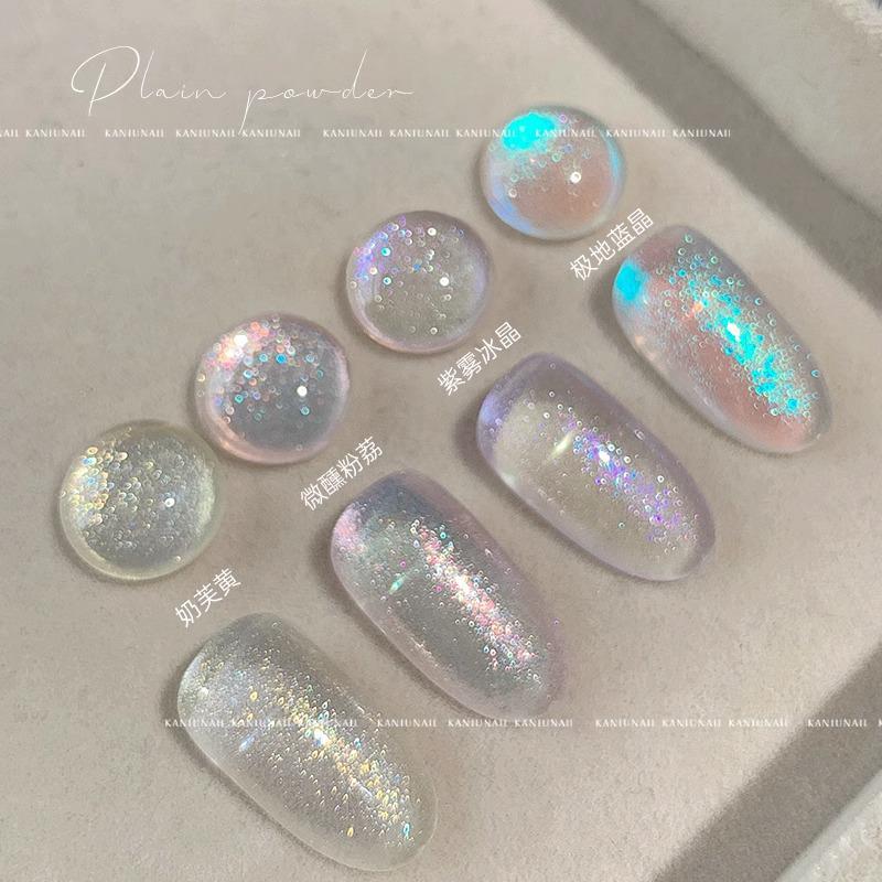 Фееричная мерцающая пудра для ногтей - Ледяной прозрачный нюдовый хайлайтер для ногтей салонного качества