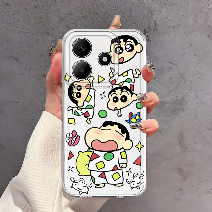 Soft Phone Cover Case for Xiaomi Redmi Note 14 Pro Plus 9 10 12 Note 13 14C 10S A4 13C 12S 11S 11 Cartoon Crayons Shinchan
