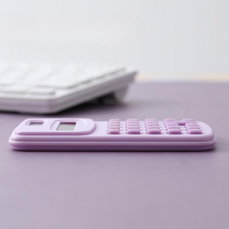 Симпатичный цвет, простой мини-калькулятор Palm, портативный 8-значный студенческий математический калькулятор, офисные принадлежности, источник питания на солнечной батарее/аккумуляторе