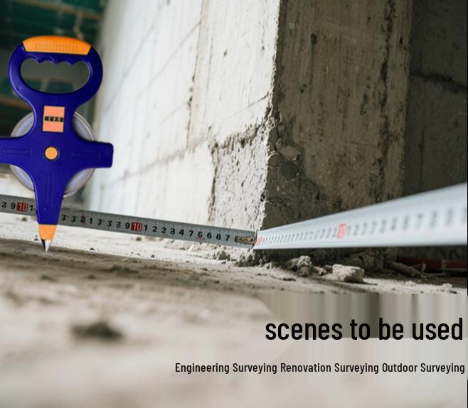 Spot Engineering Portable Hand-Cranked Stainless Steel Ruler, 30m-100m Tape Measure