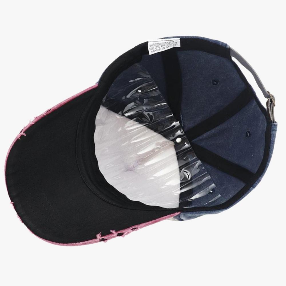 Unisex Retro Washed Letters Motor Print Baseball Cap Adjustable Sun Hat Spring Summer Outdoor Sun Protection