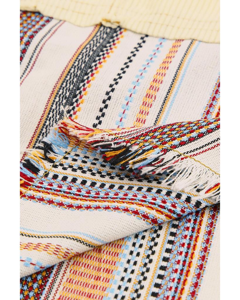 Azura Exchange Полосатая вельветовая куртка с цветными блоками и карманами на пуговицах