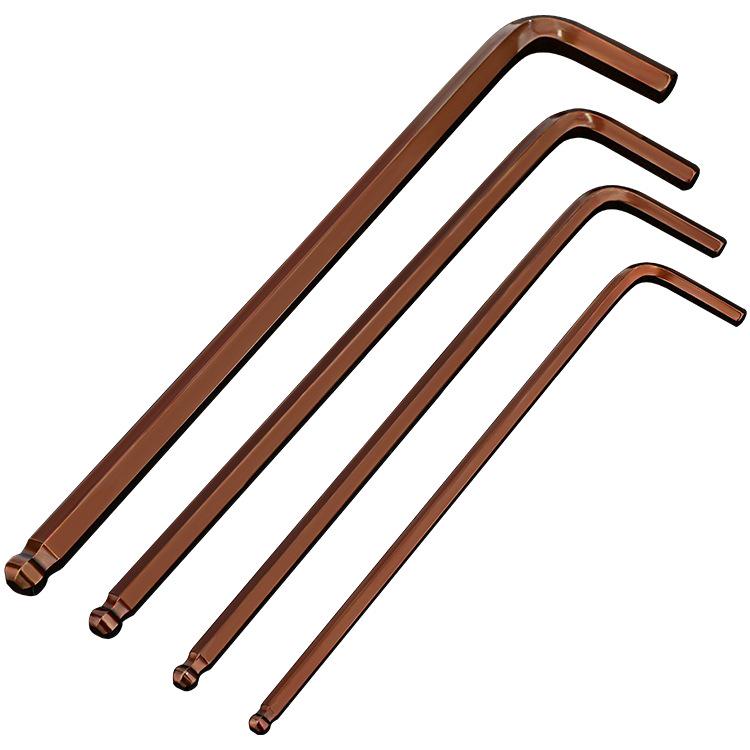 Высокопрочный S2 Шаровая головка L-образный Удлиненный шестигранный ключ, Внутренний шестигранник 6-гранный, Размеры 2,5 мм и 4 мм