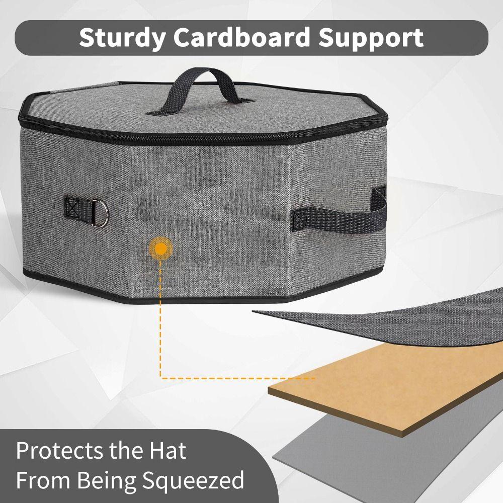 Stackable Foldable Hat Case With Carry Handles Portable Hat Bag For Bucket Hats