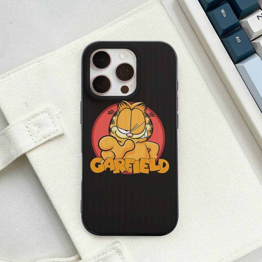 Милый Аниме Кот Гарфилд Чехол с Гофрированным Рисунком для IPhone 16E SE4 12 17 16 15 14 13 11 Pro Max Полосатая Крышка