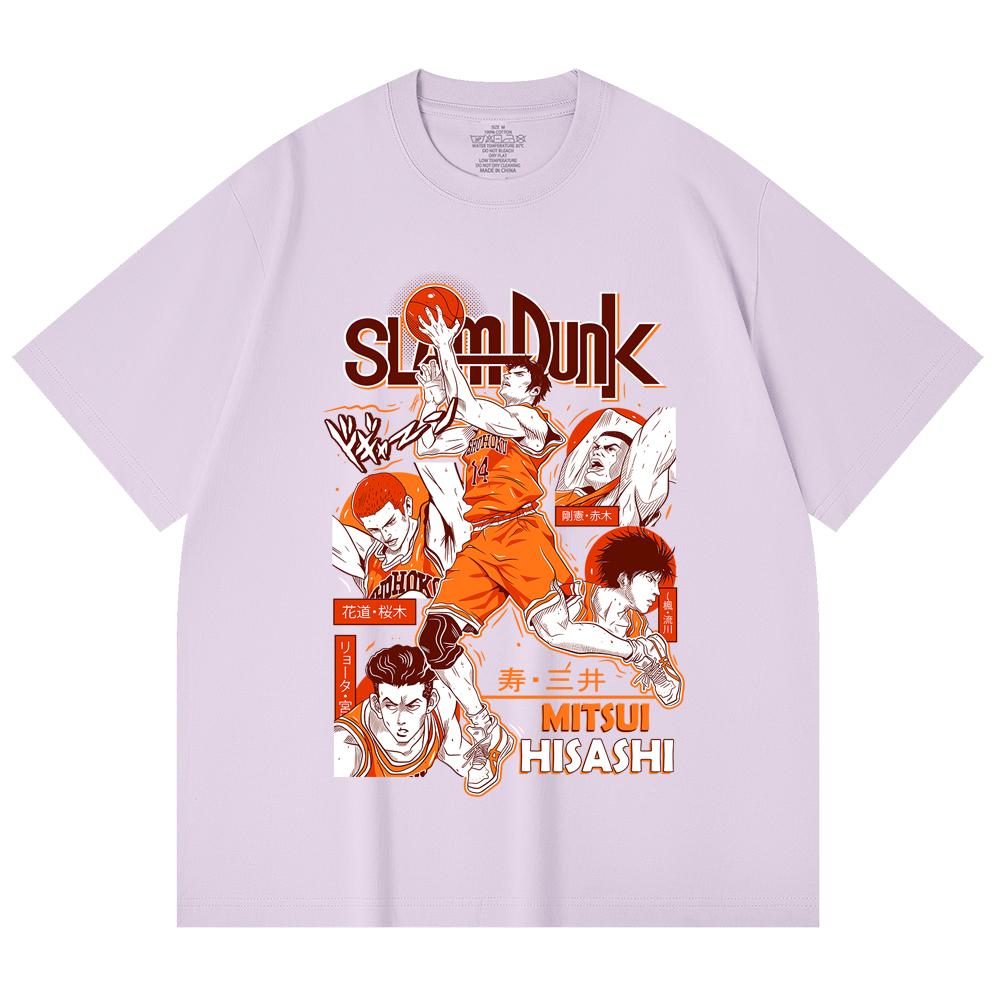 230 Gsm 100% Cotton Slam Dunk V4 Mitsui Print Unisex Heavy Cotton T Shirt