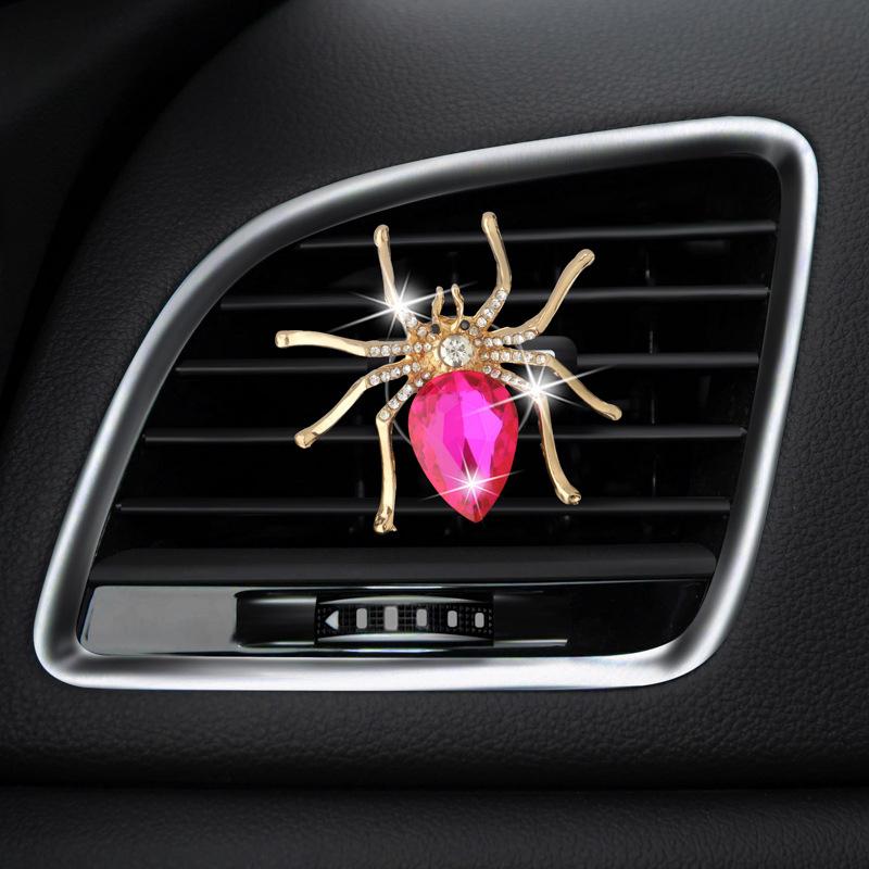 Diamond Crystal Spider Car Air Fresheners Air Vent Clips Cute Auto Diffuser Vent Clip Interior Decor Car Accessories for Women
