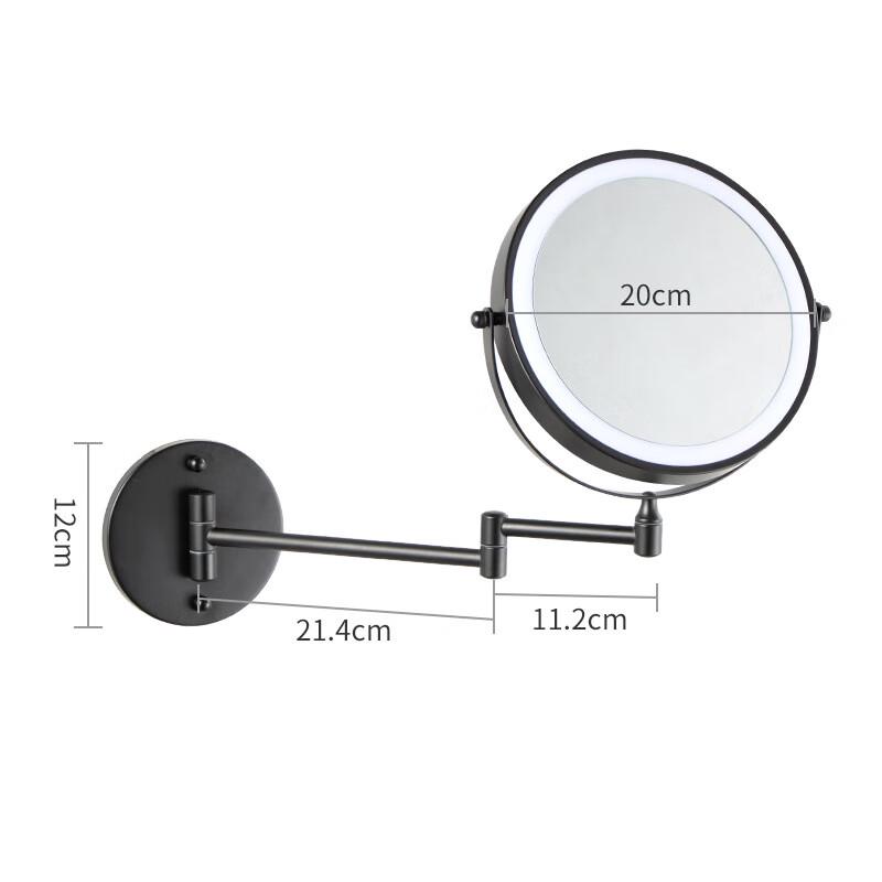 8-Inch Wall-Mounted LED Makeup Mirror with 7X Magnification