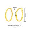 Круглые серьги из медного сплава с гладкой поверхностью - Простые серьги-кольца под золото для женщин, Универсальный крупный дизайн
