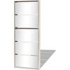 VidaXL Shoe Cabinet 5 Shelves and Mirror 63x17x169.5 Cm Oak