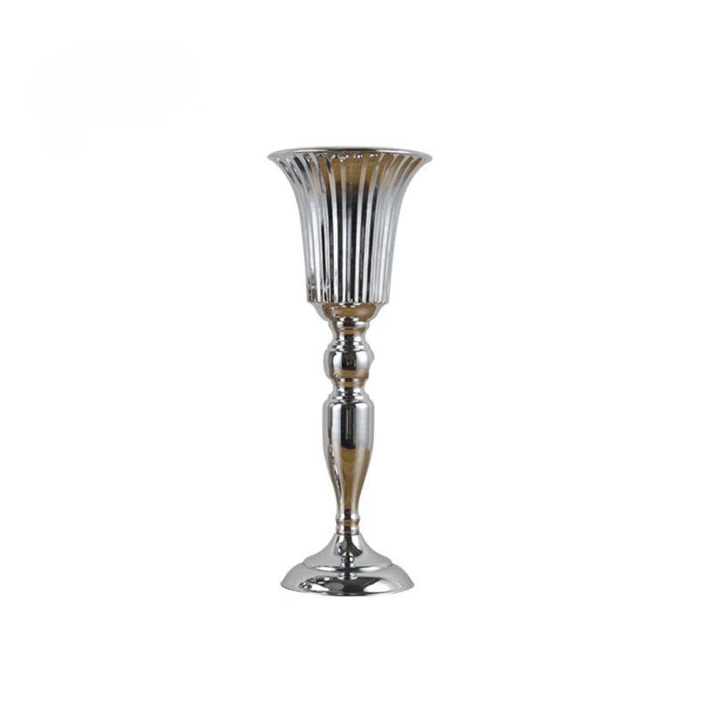 European Style Wedding Flower Vase Golden Dried Flower Pot Metal Trumpet Vases Living Room