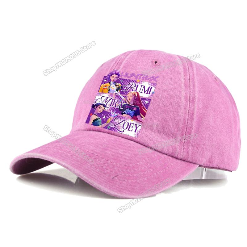 Perfect KPop Demon Hunters Retro Washed Baseball Caps for Women Girl Snapback Sunhats Outdoor Travel Sunshade Peak Cap Hip Hop Dad Hat