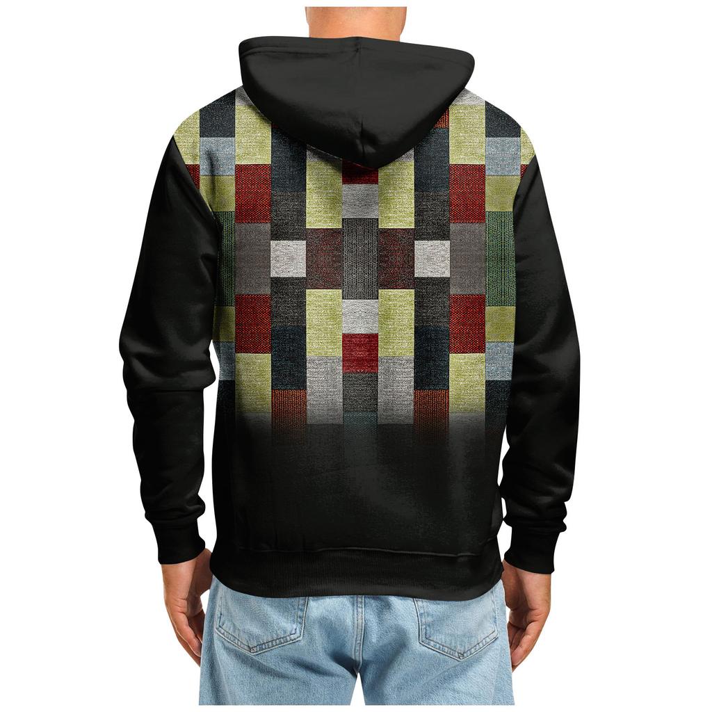 Модный свободный мужской и женский свитер с капюшоном с длинным рукавом и принтом