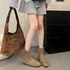 Женские короткие ботинки Birkenstock, новинка осени и зимы, с внутренней танкеткой, с круглым носом, ботинки в стиле Мартин, на плоской подошве, тонкая подошва, ковбойские ботинки в западном стиле