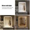 Vanity Desk with LED Lighted Mirror Makeup Mirror, Table 4 Drawers and Opening Shelves, Bedroom Dressing Stool