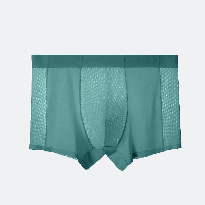 Мужские ультратонкие дышащие бесшовные боксеры-брифы из прохладного ледяного шелка - 120 штук