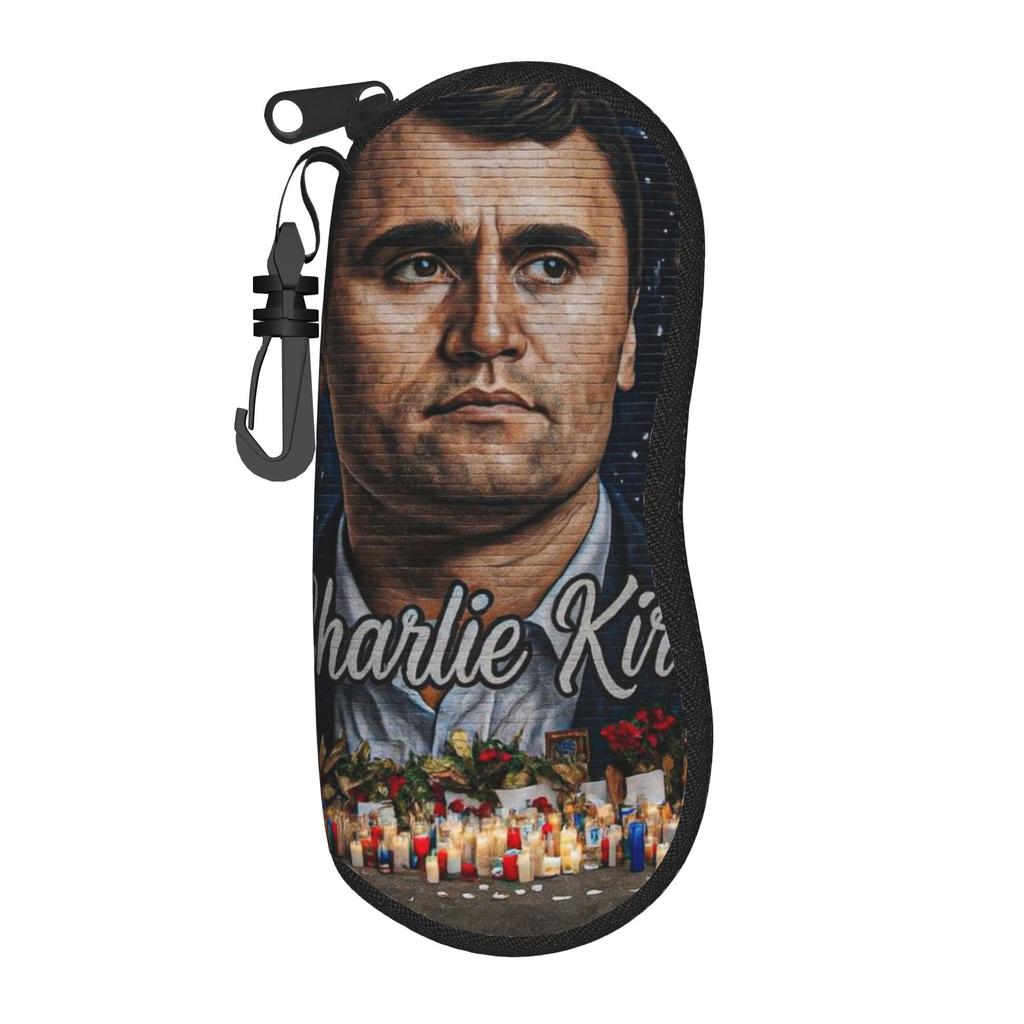 Charlie Kirk Glasses Case Cover Key Chain Sunglasses Pouch Men Women Daily Glasses Box Classic Eyewear Box