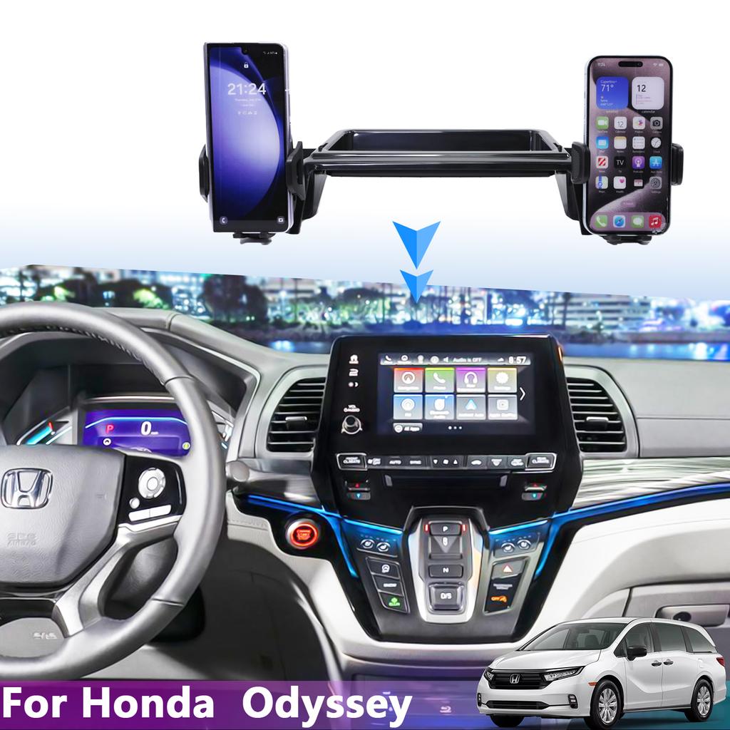 For Honda Odyssey RL6 2018-2022 2023 2024 Double Phone Holders Base Multifunctional Storage Box Car Screen Fixed Car Accessories