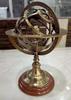 Антикварная латунная гравированная армиллярная 12'' настольная морская сфера мир армиллярный