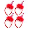 Livingda Christmas Cone Headband, Pink, 4 Pieces