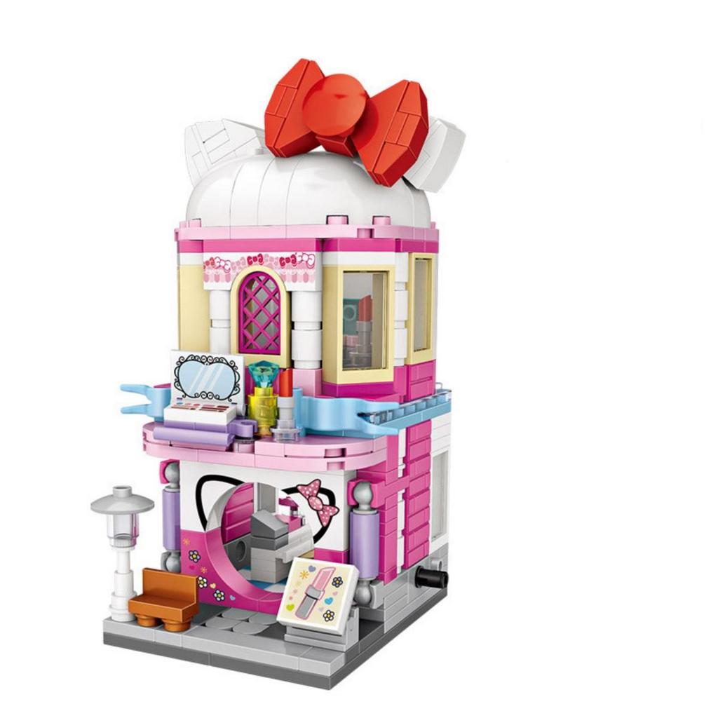 LOZ 1629 City Street Cosmetics Shop Store Beauty Salon Architecture DIY Mini Blocks Bricks Building Toy for Children Gift No BoX