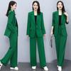 Women Business Suit Elegant Women's Business Suit Set with Double-breasted Coat High Waist Pants for Formal Office Wear Commute