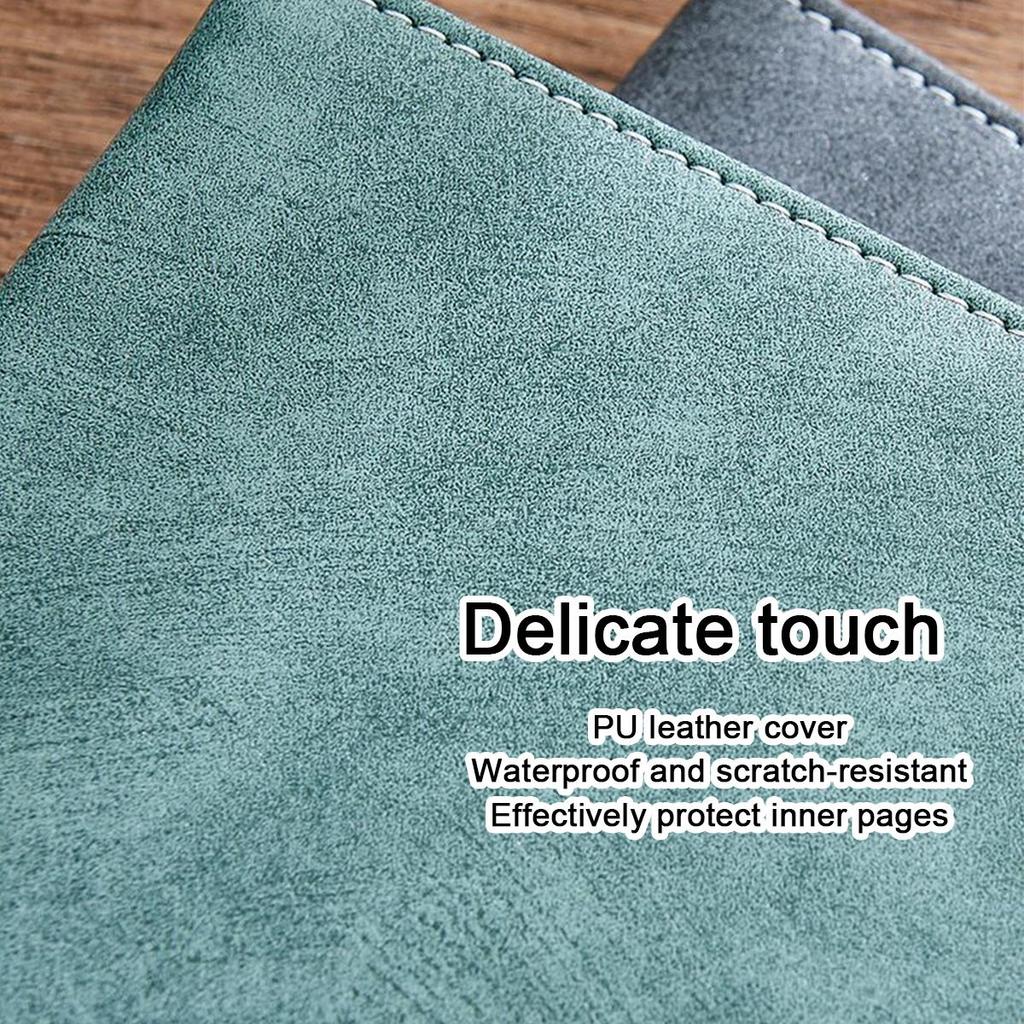 A5 Thickened Leather Buckle Business Notebook, Work Meeting Record Book, Student Study Notebook, Diary, 100 Sheets 200 Pages