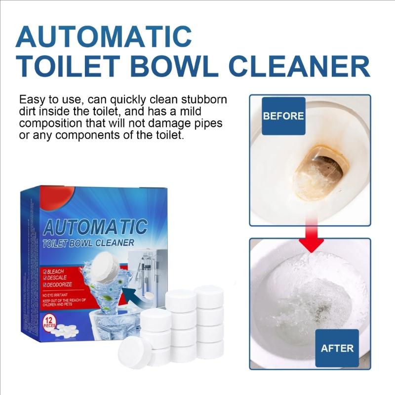 Toilet Cleaner Tablets Automatic Toilet Bowl Cleaner Toilet Tanks Cleaning Compact Pills Gentle Formula Toilet Cleaning