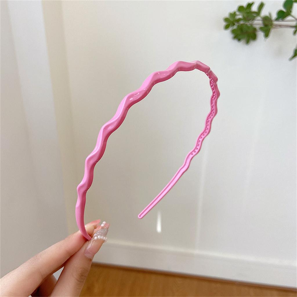 Thin Headband Non Slip Candygirl HeadBands for Girl Wavy HeadBand for Kid Candy Color Headband Plastic Hair Hoop