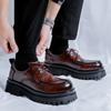 Модные новые мужские кожаные туфли на толстой подошве для вечеринок на открытом воздухе, модная корейская простая обувь для мужчин, увеличивающая рост