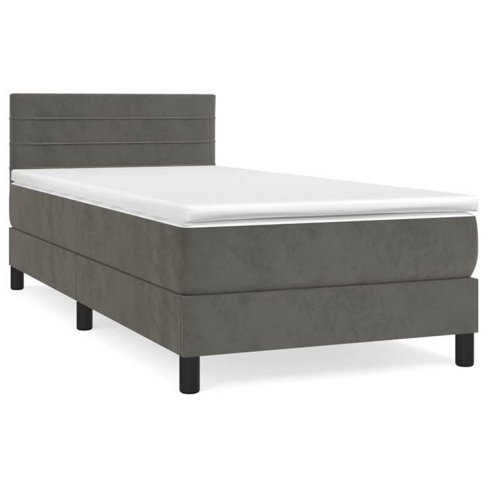 Maison Exclusive - Sommier à lattes de lit avec matelas Gris foncé 100x200 cm