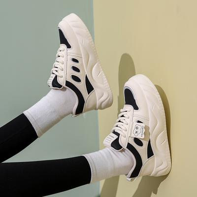 CRLAYDK Женские кроссовки на платформе Модная обувь из ПУ кожи Классическая шнуровка Удобные для скейтбординга, ходьбы, повседневные, для тенниса для леди