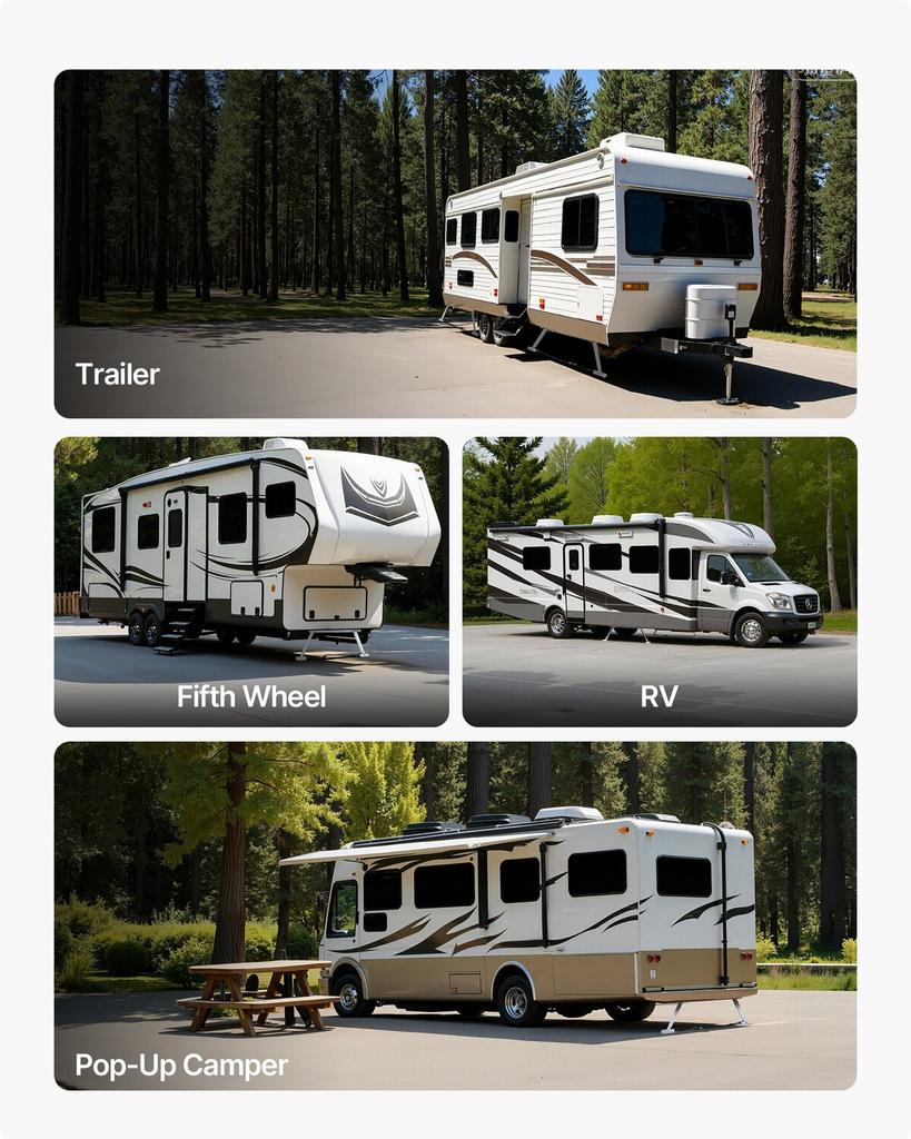 Universal RV Stabilizer, RV Bumper Stabilizer for Trailers, Campers, Fifth Wheel, Compact Foldable Design for Easy Storage, Adjustable Height from