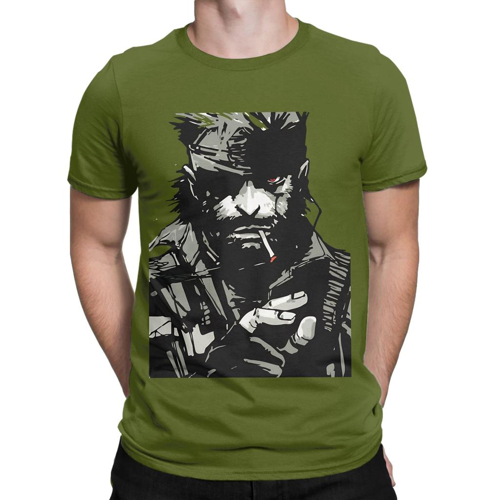 Solid Snake Mgs Графическая 100% Хлопковая Футболка Metal Gear Solid Футболки Топы Для Унисекс