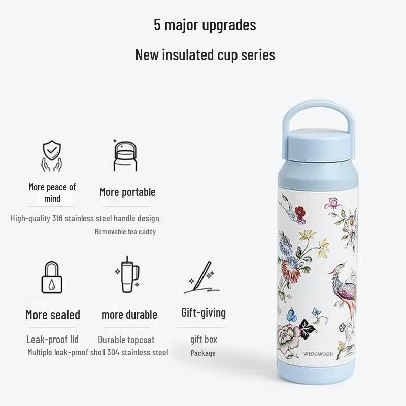 Wedgwood Lucky Finch 500ml Insulated Sports Bottle