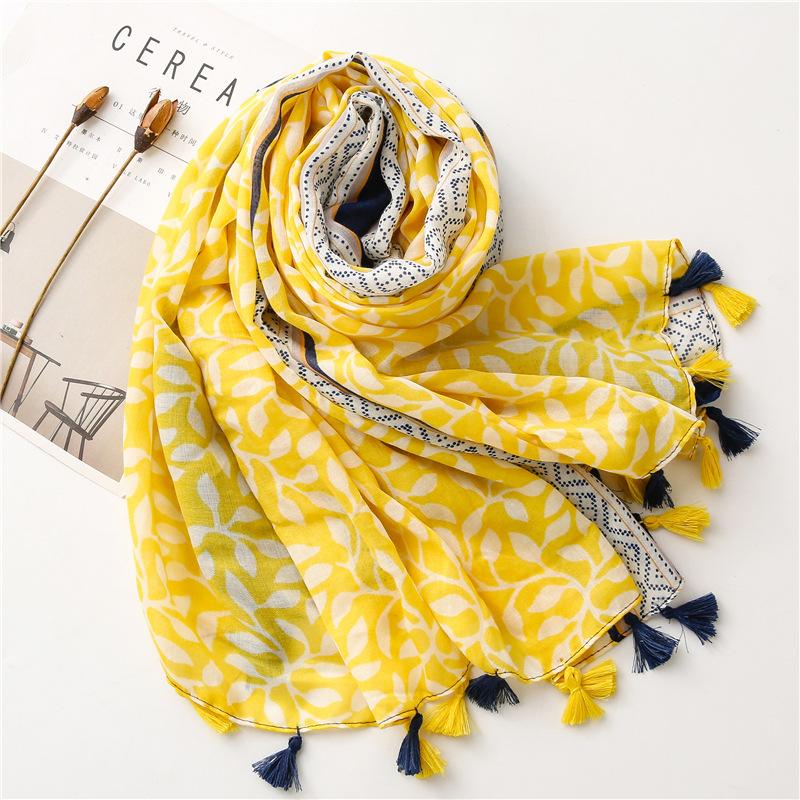 Summer Ventilate 85*180cm Luxury Ladies Soft Women Viscose Scarf Female Cotton Linen Feeling Shawl Tassel Muslim Hijab