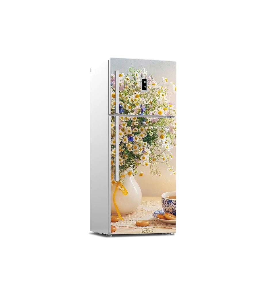 55 стилей, разноцветные наклейки на холодильник с цветами, крышка холодильника, дверная виниловая самоклеящаяся наклейка для декора кухонной мебели, наклейка для морозильной камеры, сделай сам