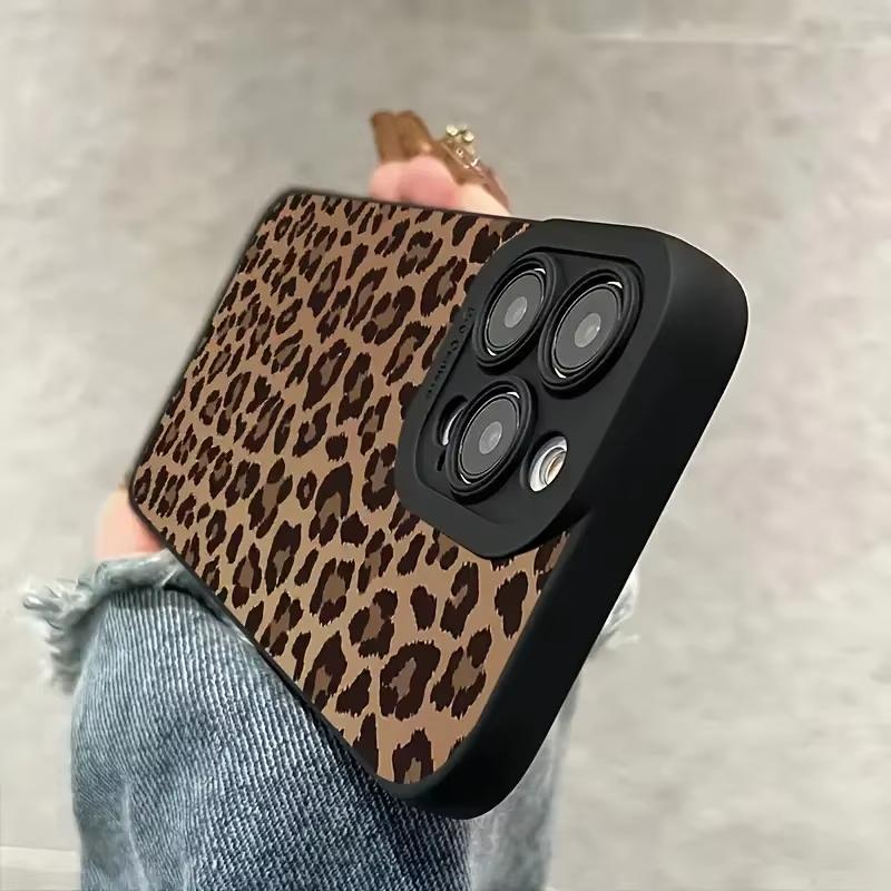 Black Eyes And Leopard Print Phone Case For iPhone 17 16 15 14 13 12 11 Pro Max XS X XR Plus 16E Air Shockproof Bumper Cover