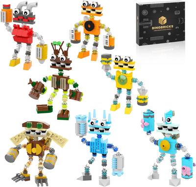 Набор для сборки Wubbox Sing Monsters, 7 в 1 Поющие друзья-монстры, Строительные блоки с мини-фигурками монстров, Игрушка-конструктор для игры, 639 деталей