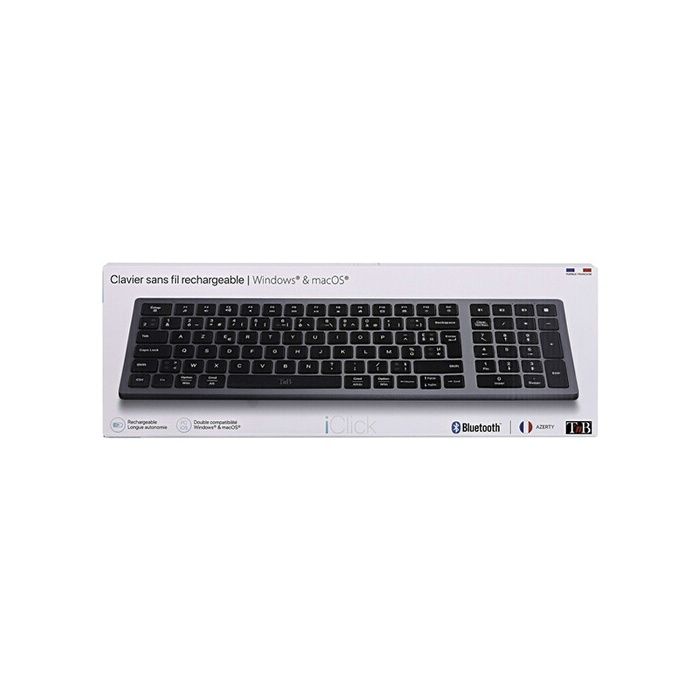 Clavier sans fil - T'nB - iClick - Rechargeable - Ergonomique - Ultra fin